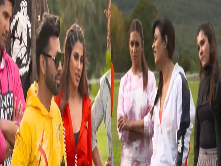 Khatron ke khiladi 11 watch funny video from the set Rahul vaidya and Shweta Tiwari Perform Hilarious Task Khatron Ke Khiladi 11 के कंटेस्टेंट ने बजाई Rahul Vaidya और Shweta Tiwari की बैंड! दोनों का हुआ बुरा हाल