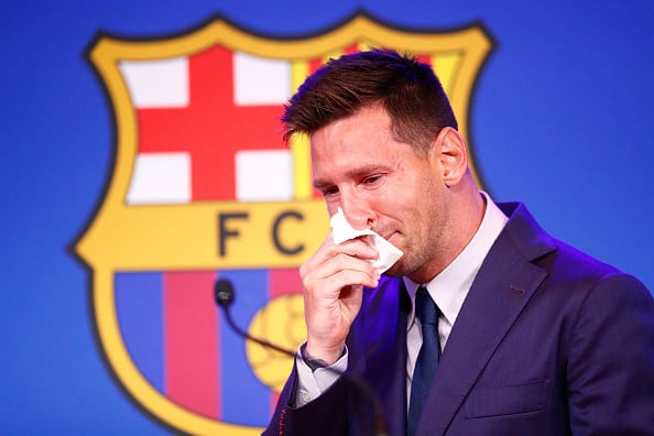Lionel Messi Couldn't Control His Tears As Gives His Barcelona Farewell  Speech At Camp Nou - Watch
