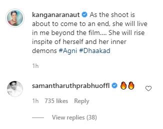 Kangana Ranaut Shares Glimpse Of Her Character ‘Agni’ From ‘Dhaakad’; Samantha Akkineni Reacts