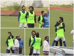 IN PICS: Ranveer Singh-Arjun Kapoor's BROMANCE On Field During Football Match