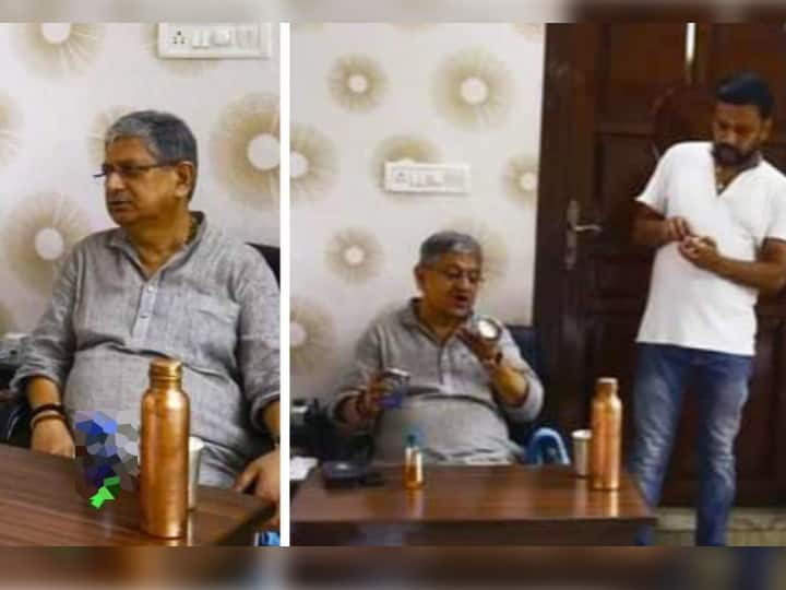 Bihar Politics Photo of JDU National President Lalan Singh eating pan masala goes viral Tej Pratap said Law in steps ann Bihar Politics: पान मसाला खाते हुए ललन सिंह की तस्वीर वायरल, तेजप्रताप ने कहा- कदमों में कानून