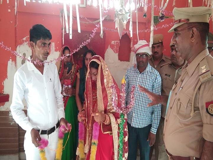 Unique marriage ceremony in Kanpur Dehat police station ann Unique Marriage: कानपुर में हुई अनोखी शादी, थाने में लगा मंडप, पुलिस-पीएसी के जवान बने बाराती