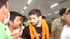 Ravi Dahiya welcomed with garlands at Delhi airport