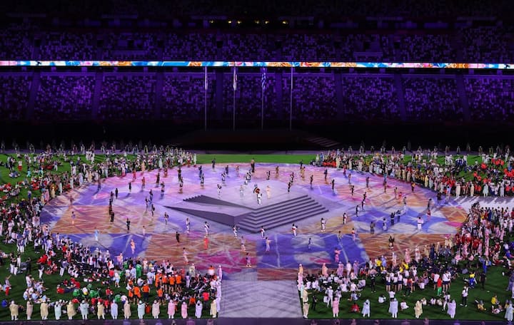 A general view shows dancers and singer perform during the closing ceremony of the Tokyo 2020 Olympic Games, on August 8, 2021 at the Olympic Stadium in Tokyo. (Image: AFP)