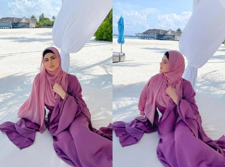 Sana Khan enjoying holiday in Maldives with husband Mufti Anas Saiyed Maldives में छुट्टियां मना रही हैं Sana Khan, शौहर Mufti Anas Saiyed ने खींची ऐसी तस्वीरें