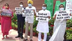 ਸੰਸਦ ਬਾਹਰ Akali Dal ਤੇ Congress ਇਕਜੁੱਟ, 'ਤਿੰਨ ਕਾਨੂੰਨ' ਵਾਪਸ ਲੈਣ ਦੀ ਮੰਗ ਨੂੰ ਲੈ ਕੇ ਪ੍ਰਦਰਸ਼ਨ