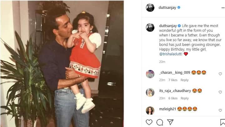 Meanwhile, the star-kid also turned a year older on Tuesday(Aug 10) and got a special wish from her father Sanjay Dutt who shared a childhood pic of Trishala along with a sweet birthday note.