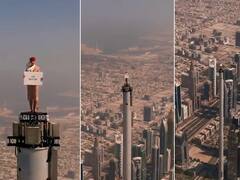 Emirates Ad of Woman: ఎత్తైన బుర్జ్ ఖలీఫా భవన శిఖరంపై మహిళ.. ఎమిరేట్స్ ప్రకటన కోసం ప్రాణాలను ఫణంగా పెట్టింది