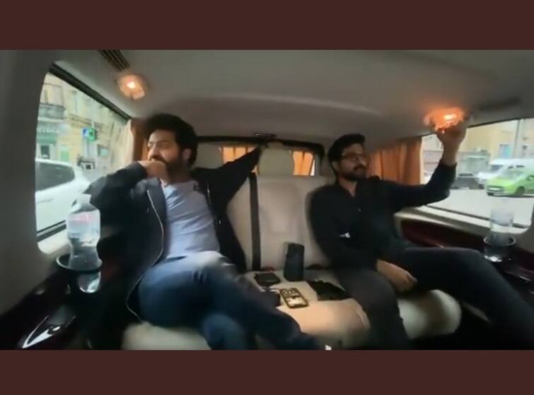 RRR Team shared another video of Ram Charan from Movie sets RRR Movie Updates: 'ఆర్ఆర్ఆర్' షూటింగ్ లో 'దోస్తులు'.. ఎంజాయ్ చేస్తున్నారుగా..