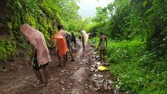 पालघरमध्ये गाव खेड्यातील गरोदर माता आणि रुग्णांची रस्त्यांअभावी उपचारासाठी परवड, झोळीचा आधार घेण्याची वेळ