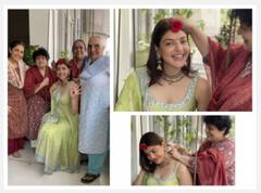 शादी के बाद पहली बार Kajal Aggarwal ने मनाई हरियाली तीज, ग्रीन सूट, गले में चोकर और हाथों में मेहंदी लगाए दिखीं खूबसूरत