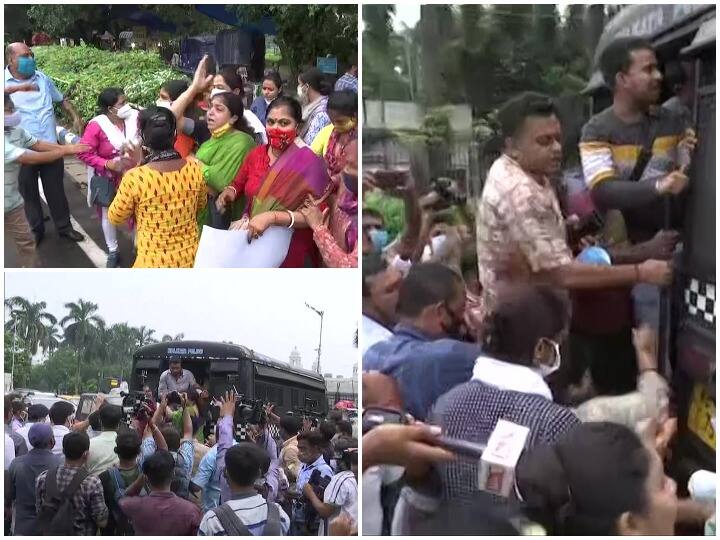 West Bengal Party protests in Kolkata in connection with the gang rape of BJP workers wife पश्चिम बंगालः BJP कार्यकर्ता की पत्नी से गैंगरेप मामले में पार्टी का विरोध प्रदर्शन, कई हुए गिरफ्तार