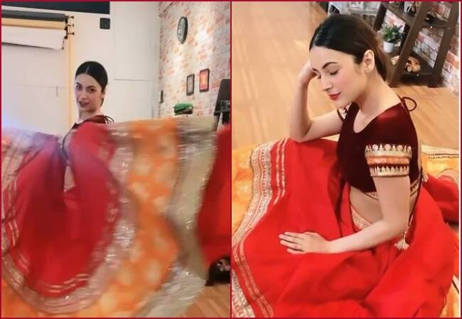 Shehnaaz Gill twirls to Charlie Puth's We Don't Talk Anymore in orange lehenga, dance video viral Shehnaaz Gill ਨੇ ਔਰੇਂਜ ਲਹਿੰਗਾ 'ਚ ਚਾਰਲੀ ਪੁਥ ਦੇ ਗਾਣੇ 'ਤੇ ਕੀਤਾ ਕਮਾਲ ਡਾਂਸ, ਵੇਖੋ ਵੀਡੀਓ