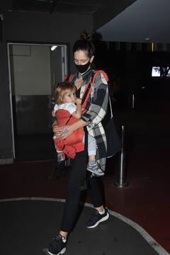 IN PICS: Kalki Koechlin’s Baby Daughter Sappho Steals The Limelight At The Airport With Her Cuteness!