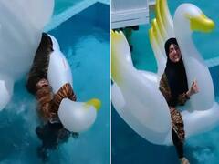 Sana Khan मालदीव में अपने पति के साथ मना रही हैं छुट्टियां, स्विमिंग पूल में एक्ट्रेस का दिखा 'फनी अंदाज