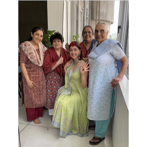 PICS: Kajal Aggarwal Celebrates Her FIRST Hariyali Teej After Wedding, Dazzles In Green Outfit