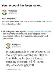 Congress' Official Twitter Handle Locked, Party Hits Out At Centre For 'Suppressing Oppn's Voice'