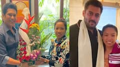 Silver girl Mirabai Chanu meets Sachin Tendulkar, Salman Khan in Mumbai