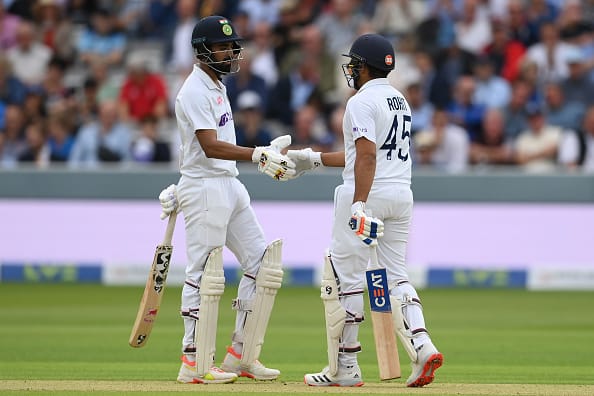 KL Rahul added 127 runs for the first-wicket partnership with Rohit Sharma. This is the highest 1st wicket partnership for India at Lord's. (Getty Images)