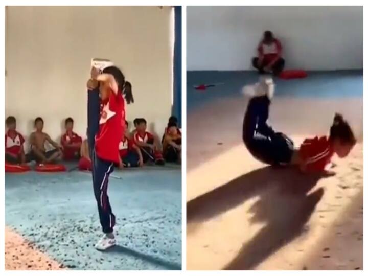 Video of Small girl doing Gymnastic stunt goes viral in twitter யப்பா.! வேற லெவல் ஸ்டெண்ட்ஸ் - மில்லியன் பேர் பார்த்த சிறுமியின் வைரல் வீடியோ!