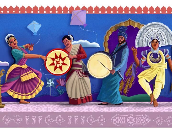 Independence Day 2021: google celebrates independence day in unique way, doodle as tribute to india's vivid dance forms Independence Day 2021: गूगल ने अनोखे अंदाज में मनाया आजादी का जश्न, भारत की विविध नृत्य कला को समर्पित किया डूडल