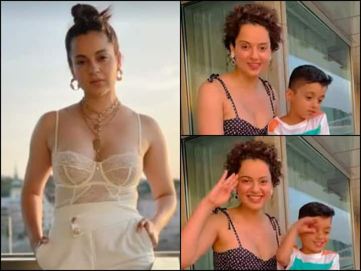 Dhaakad Actress Kangana Ranaut Shares Adorable Video Of Nephew Prithvi Celebrating Independence Day Watch | Kangana Ranaut Shares Adorable Video Of Nephew Prithvi Celebrating Independence Day