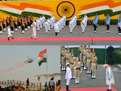 IN PICS | India Celebrates 75th Independence Day, Tri-Services Personnel March At National War Memorial