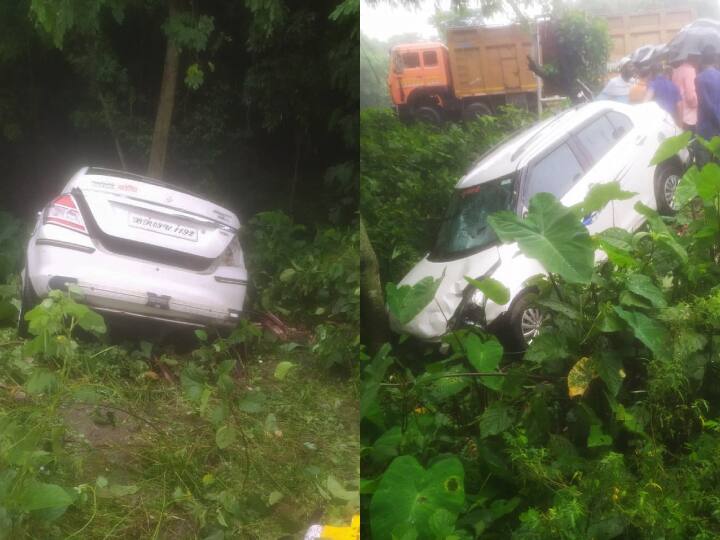 triveniganj BDO Car Accident in Supaul road accident happened while going to flag hoisting program ann सुपौल में BDO की गाड़ी दुर्घटनाग्रस्त, गड्ढे में पलटी कार, ध्वजारोहण कार्यक्रम में जाने के दौरान हुआ हादसा