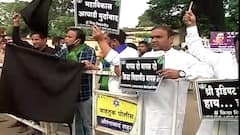 Aurangabad मध्ये पालकमंत्री Subhash Desai यांना काळे झेंडे दाखवून MIM चा निषेध : ABP Majha