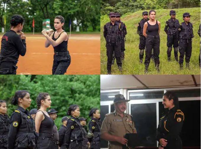 बॉलिवूड अभिनेत्री सारा अली खान आपल्या फिटनेसबाबत नेहमीच चर्चेत असते. सध्या ती डिस्कवरी+ शो मिशन फ्रंटलाइनच्या एका एपिसोडची शूटिंग सारानं पूर्ण केलीय यामध्ये साराचा डॅशिंग अंदाज पाहायला मिळणार आहे. पाहूयात सारा अली खानचे काही फोटो