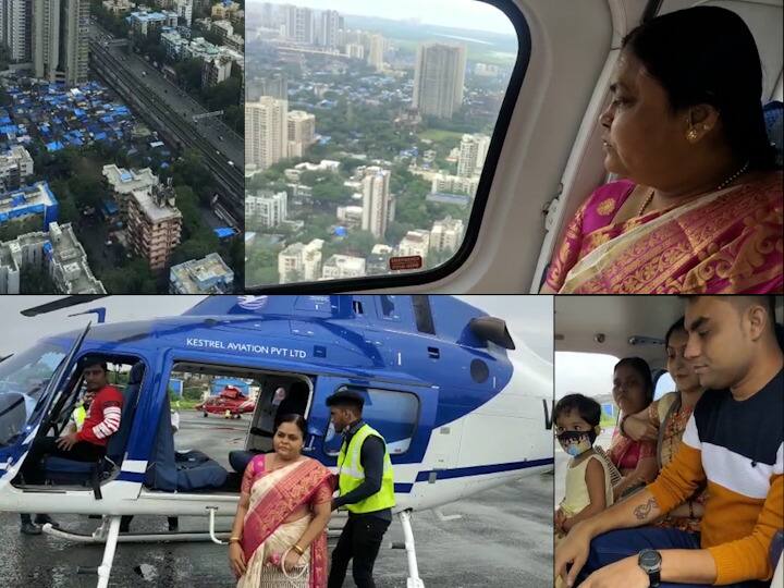 surprise helicopter ride birthday gift to Ulhasnagar son to his mother, on 50th birthday उल्हासनगरच्या तरुणाचं आईला अनोखं बर्थडे गिफ्ट, 50 व्या वाढदिवशी सरप्राईज हेलिकॉप्टर राईड