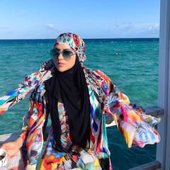IN PICS | Sana Khan Poses Amid ‘Crazy Winds’ In Maldives As Husband Turns Photographer
