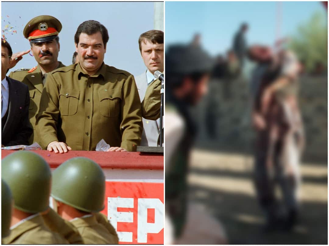 Afghanistan's president Mohammed Najibullah brutally murdered when the Taliban took over Kabul in 1996 जब तालिबान ने अफगानिस्तान के राष्ट्रपति नजीबुल्लाह को बेरहमी से मारकर बिजली के खंभे से लटका दिया था