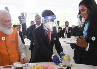 PV Sindhu With PM Modi | பிரதமர் மோடியுடன் ஐஸ்கிரீம்..புகைப்படம் பகிர்ந்த பி.வி.சிந்து!