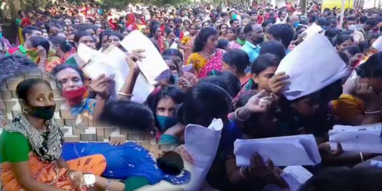 Purbasthali East Burdwan  chaos at Duare Sarkar camp, 2 women injured  Duare Sarkar: পূর্বস্থলিতে 'দুয়ারে সরকার' ক্যাম্পে ‘ঠেলাঠেলি’, পড়ে গিয়ে মাথা ফাটল একজনের, অন্যজন ভর্তি হাসপাতালে