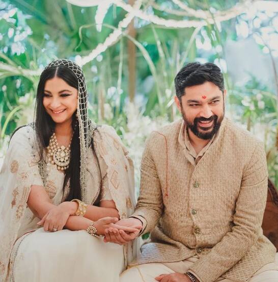 The pictures seems to be taken from one of the rituals the duo is performing.[pic credit: Instagram/Rhea Kapoor]