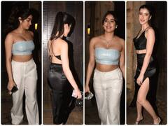 Rhea Kapoor-Karan Boolani Wedding Reception: रिया कपूर के वेडिंग रिसेप्शन में जाह्नवी कपूर और शनाया कपूर ने लूटी महफिल, देखें इनका खूबसूरत अंदाज