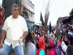 হাতে হাতে কালো পতাকা, ঝাঁটা, উড়ে এল চটি! ফের বিক্ষোভের মুখে জিতেন্দ্র তিওয়ারি