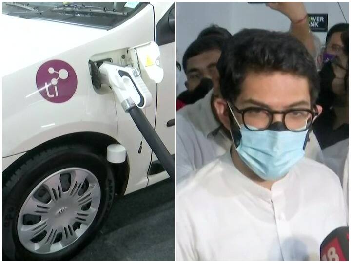 Aaditya Thackeray inaugurates Mumbai' first public EV charging station मुंबई: पब्लिक ईवी चार्जिंग स्टेशन का हुआ उद्घाटन, पर्यावरण मंत्री आदित्य ठाकरे ने किया शुभारंभ