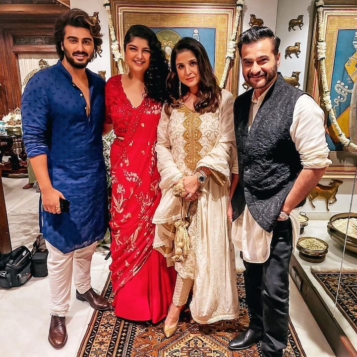 The Kapoor family members are on cloud nine as they are all set to welcome a little bundle of joy in their lives. Anil Kapoor’s nephew Mohit Marwah’s wife Antara Marwah is expecting her first child. After celebrating Rhea Kapoor’s wedding last week, the Kapoor clan reunited at Tina Ambani’s residence for Antara Marwah’s baby shower ceremony.  Scroll down to see photos from the fun-filled ceremony.