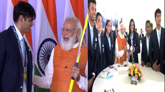 PM Modi meets India Olympic contingent : ऑलिम्पिकवीरांशी पंतप्रधान नरेंद्र मोदी यांची 'चाय पे चर्चा'
