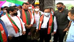 Mumbai : केंद्रीय मंत्री Narayan Rane यांची Jan Ashirwad Yatra, मुंबईत भाजपचं जोरदार शक्तीप्रदर्शन