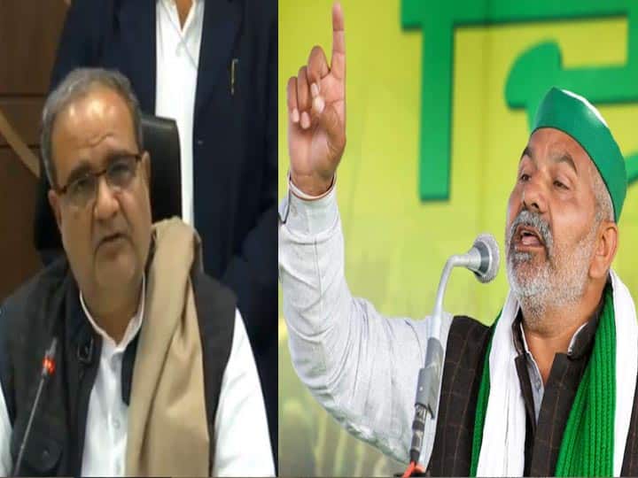UP Minister and Rakesh tikait differences over Farms law Baghpat ann Agriculture Laws: कृषि कानून पर यूपी के मंत्री और राकेश टिकैत के बीच तकरार, एक दूसरे पर इस तरह किये वार