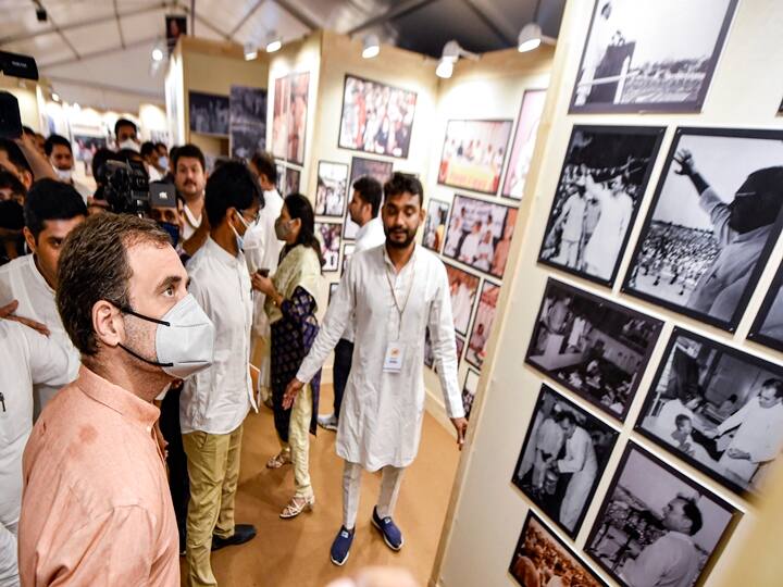 New Delhi: Congress leader Rahul Gandhi attends a photo exhibition on former prime minister Rajiv Gandhi's 77th birth anniversary, at IYC Office, in New Delhi, Friday, Aug. 20, 2021. (PTI Photo/Ravi Choudhary)