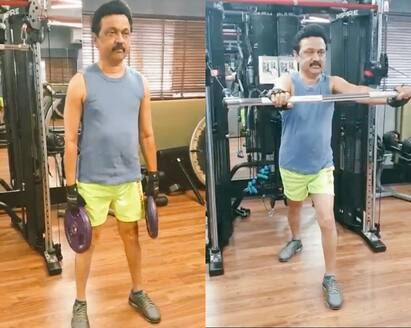 Workout photos of Tamilnadu chief minister MK stalin goes viral மழையிலும், விடாமல் வொர்க் அவுட் செய்யும் முதல்வர் - வைரலாகும் புகைப்படங்கள்!