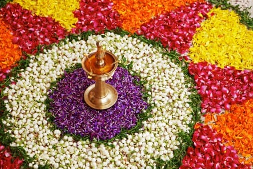 All over Kerala, Pookalam competitions are a common sight on Onam day. Image Source: Getty
