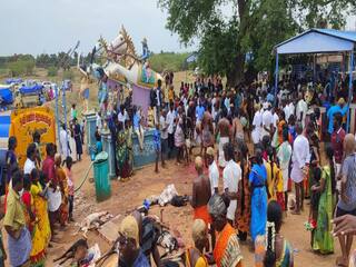 150 கிடாய்களை வெட்டி குலசாமிக்கு வேண்டுதல்...!- வெளி மாநிலங்களில் இருந்து குவிந்த உறவினர்கள்...!