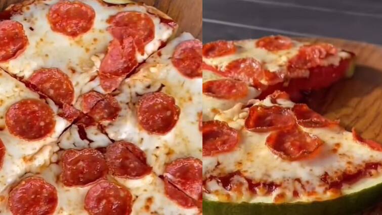 Viral video Man makes watermelon pizza Dominos Australia give this recipe a try Viral Video: তরমুজের পিৎজা বানালেন এক ব্যক্তি, রেসিপি ট্রাই করল ডোমিনোজ