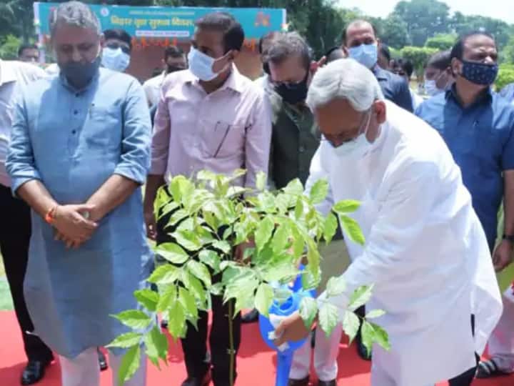 CM Nitish Kumar reached Eco Park Patna on Raksha Bandhan gave a message by tying rakhi to trees ann बिहारः रक्षा बंधन पर पटना के ईको पार्क पहुंचे CM नीतीश कुमार, पेड़ों को राखी बांधकर दिया संदेश