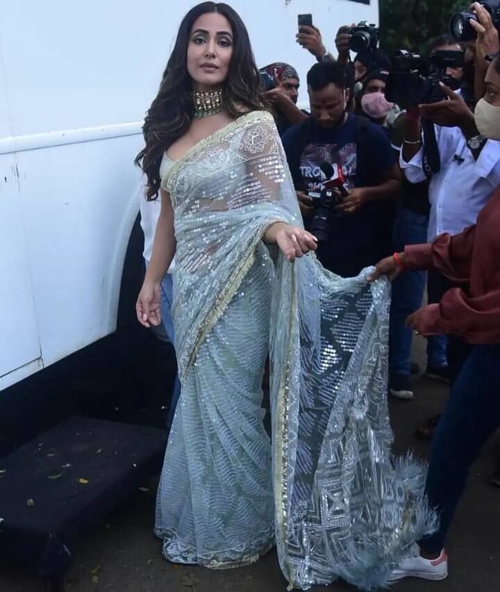 Hina Khan on Bigg Boss OTT set [pic credit: Manav Manglani]
